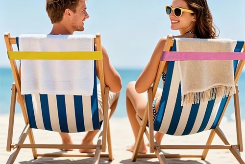 Beach towel band sun bed - beach,