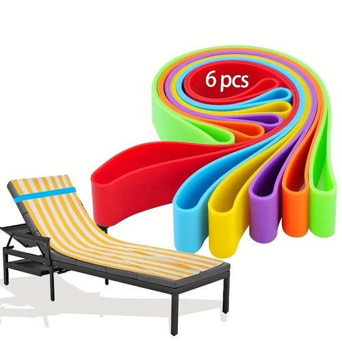 6pcs elastic beach towel bands - 6pcs,