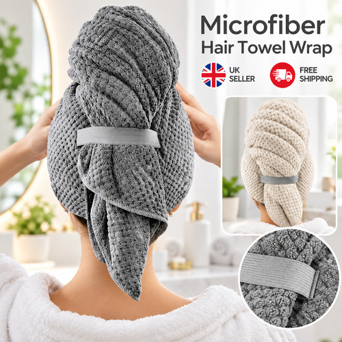 Microfiber hair towel wrap - towel,